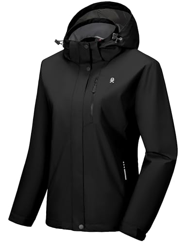 Little Donkey Andy Women's Waterproof Rain Jacket Lightweight Hooded Raincoat for Travel Hiking Golf