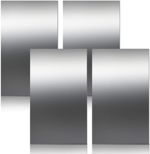 Stainless Steel Sheet, Metal Sheet for Crafting, Flat Sheets of Metal for Kitchen DIY Craft Making (4 Pcs, 12 x 6 x 0.018 Inch)