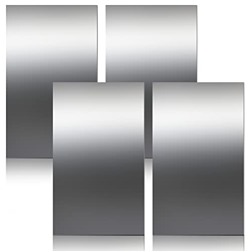 Funrous 4 Pcs 304 Stainless Steel Sheet,12 x 6 x 0.018 Inch Metal Sheet for Crafting, Not Magnetic Flat Sheets of Metal for Kitchen DIY Craft Making