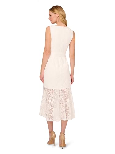 Image of Adrianna Papell Women's Lace Midi Flounce Dress