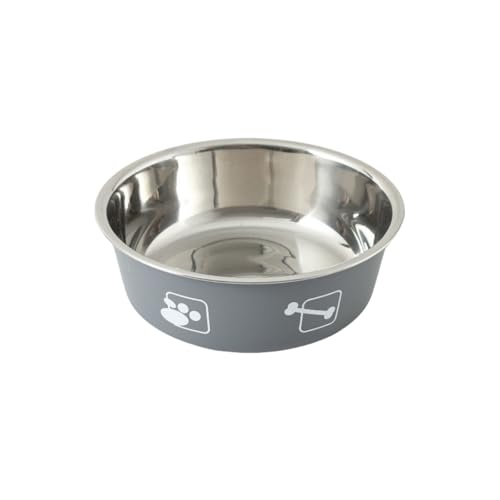 犬 ご飯皿 犬 餌入れ 犬 フードボウル 犬 食器 フードボウル 犬 犬 ご飯台 猫 フードボウル 猫壱 食器 ペット用品 犬 水飲み器 ステンレスボウル ペット用 食器 ステンレス フードボウル 滑り止め 餌入れ 犬 猫 大容量 5色展開 (グレー,L(