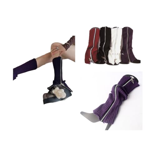 Image of Leg Warmer Personalized Warmth Zipper Knitted Leg Socks Y2K Cool Spicy Girls' Calf Cover
