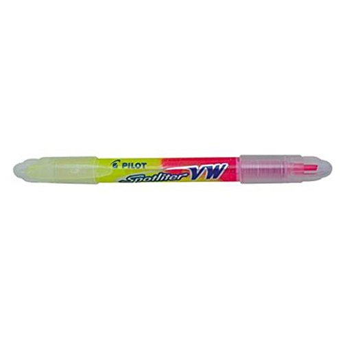 PILOT Pack of 6 Highlighters/double Tip SPOTLITER Begreen Color Pink and Yellow