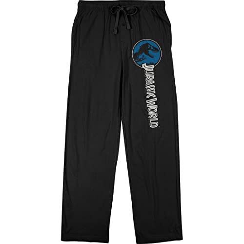 Bioworld Jurassic World Title Logo Men's Black Graphic Sleep Pajama Pants