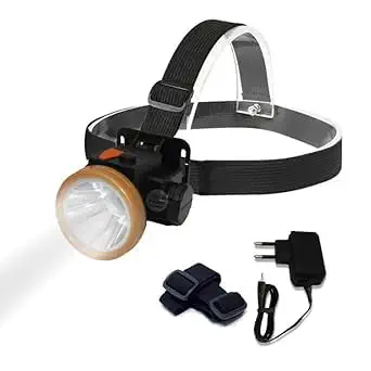 KAVEESHA Head Torch/Weatherproof LED Flash Spotlight Rechargable for Cycling Camping Caving Hiking Hunting Trekking ABS Plastic - 1 Pc (50W Laser)