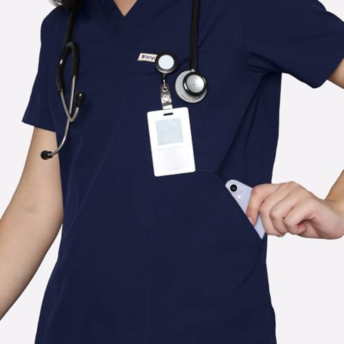 Image of KNYA Doctor Gift Set - Classic Women's Scrub Suit, Lab Coat & Scrub Cap | Medical Apparel Combo for Doctors, Nurses & Healthcare Professionals | Residency Starter Kit | Comes in a Premium Gift Box