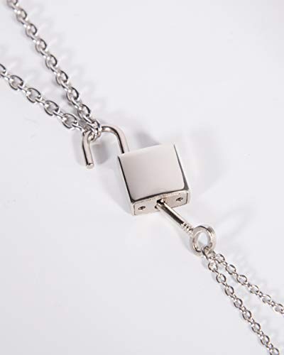 Tanyoyo Lock Key Pendant Necklace Statement Long Chain Punk Multilayer Choker Necklace for Women Men4