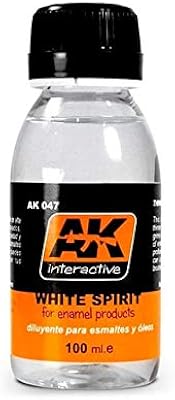 AK-Interactive AK 047, White Spirit for Enamel Products - 100 ML / 3.38 Fl.Oz Jar - Model Building Paints and Tools # AK-047