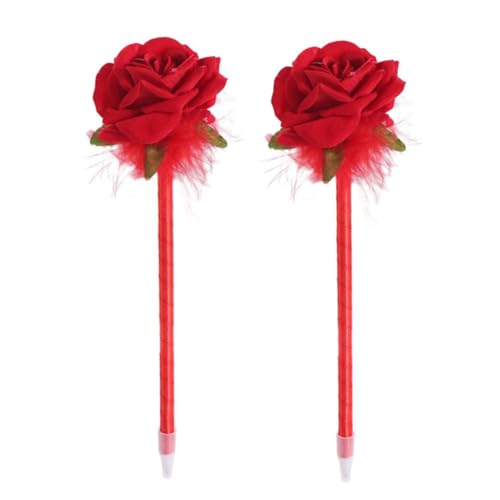 Stylos à bille rose artificielle rouge 0,5 mm pour la décoration de bureau lot de 4