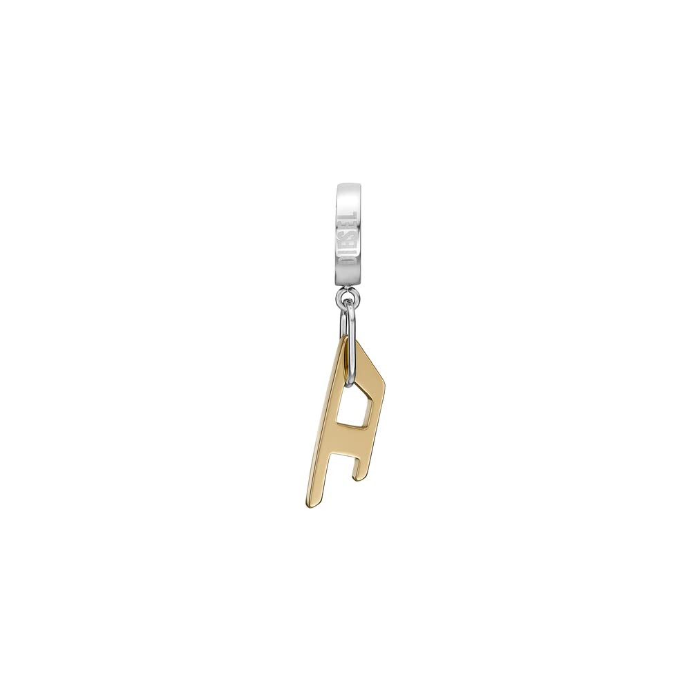 Diesel Hombre Spiked Bicolor Acero Inoxidable Reloj y Dorado Pendientes, Set