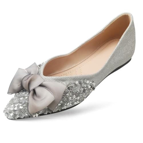 Flats Women Rhinestone Wedding Flats Comfort Pointed Toe Ballet Flats Dress Flats for Women