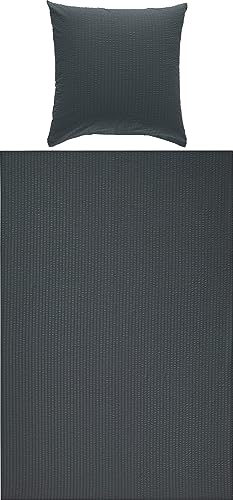 Erwin Müller Bettwäsche-Set Seersucker Uni Serie Rosenheim, Bettbezug,...