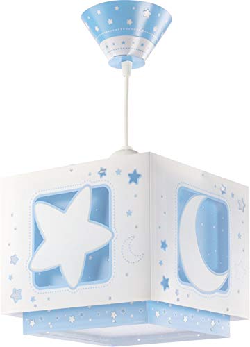 Dalber 63232T Lampadario"Luna", per bambini, Colore Blu, lampadina a incandescenza, plastica - Image 3