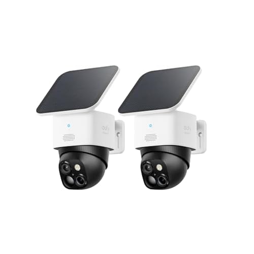 eufy Security SoloCam S340 (2-Cam), Dual Cameras, Solar Powered, Home Security Camera Outdoor Wireless, 3K, 360° Surveillance, No Blind Spots, 2.4 GHz Wi-Fi, No Monthly Fee S340 2-Cam Kit