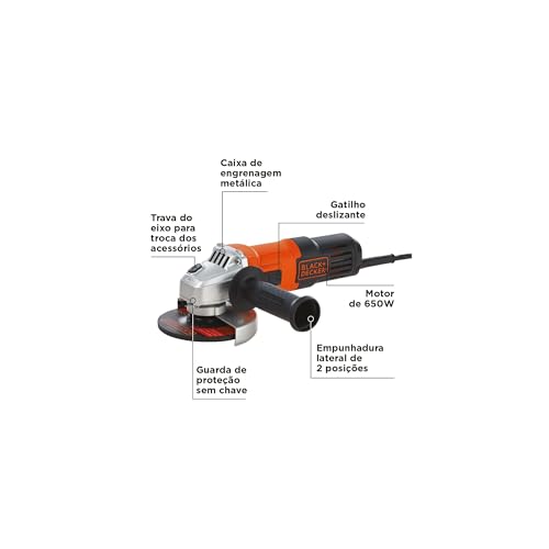 Black Decker Esmerilhadeira, Angular, Potente e Versátil, Ideal para Trabalhos de Corte e Desbaste,