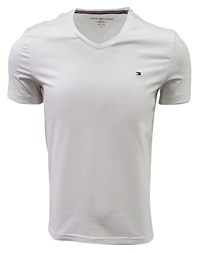 T-shirt col en V Tommy Hilfiger ajusté fini les t-shirts déformés au lavage