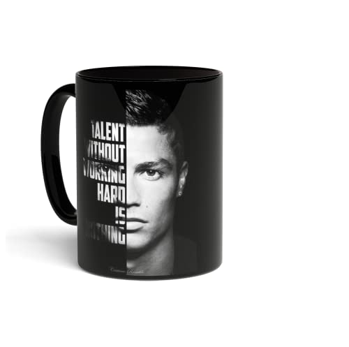 Ronaldo Coffee Mug with Print | Football Printed Mug | Cristiano Ronaldo Coffee Mug for Fans | 330ml Microwave and Dishwasher Safe