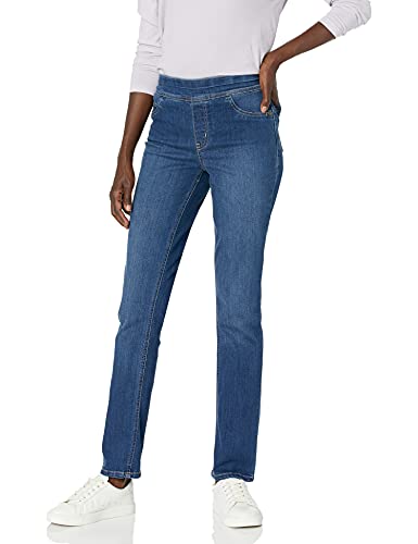reCreation Women's Misses Pull on Flexi-fit Straight Leg Jean, Blue