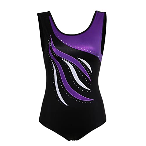 THE STYLE SUTRA® Shiny Crystal Girls Ballet Dance Gymnastics Leotards Tank 9-10 Years Purple Deal