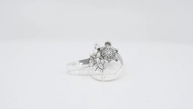 Bague D'orteil Tortue En Argent Sterling 925 – Réglable – Taille 3.5