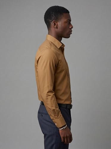 Image of INKAST Men's Cotton Blend Plain Formal Shirt | Full Sleeves Solid Shirts| Straight Regular Fit | Office and Regular Wear