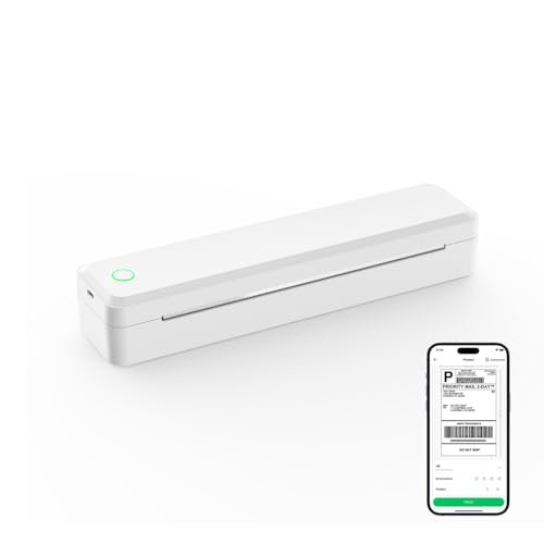 Image of KNAON Portable Thermal Printer, Bluetooth A4 Printer Wireless for Travel, Home, Office&School, White