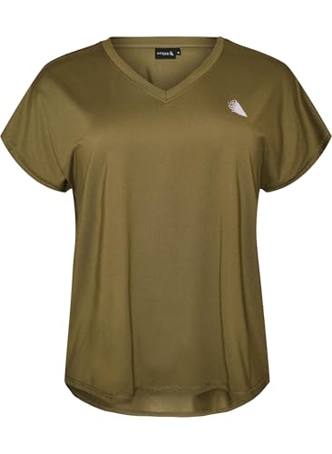 Zizzi Active by Damen Große Größen T-Shirt Kurzarm Gr Gr S Ivy Green