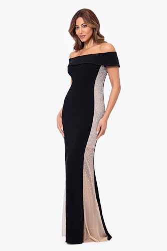 Xscape Women's Off The Shoulder Beaded Bodycon Formal Maxi Dress2