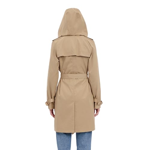 Michael Kors Women's Khaki Trench Coat with Belt and Detachable Hood, Medium - Image 6