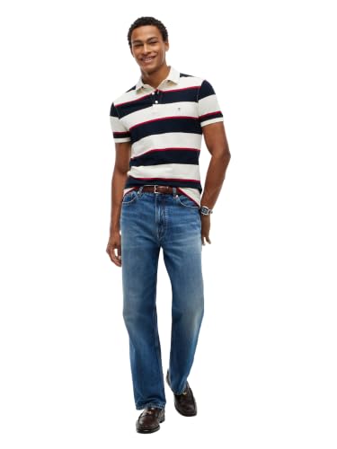 Image of Tommy Hilfiger Men's Short Sleeve Polo Shirts in Slim Fit with Stretch and Organic Pique Cotton