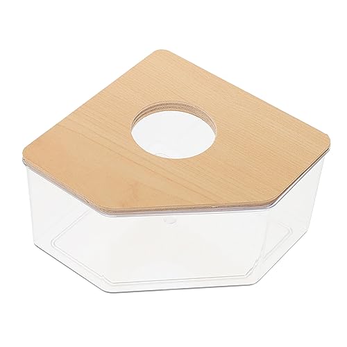 INOOMP ハムスターサンドボックス 透明チンチラバスタブ ビデ トイレ砂トレイ 小動物 hamster ハムスター 浴槽 家庭用ハムスターのバスルーム ポータブルハムスターバスルーム. 木製
