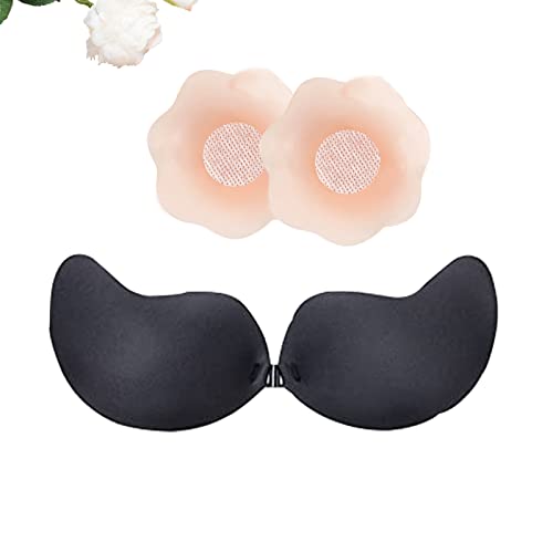2pcs Adhesif Push Up Bra,Adhesif Push Up Invisible Soutien Gorge Bras sans Bretelles Réutilisable, pour Les Robes de Soirée, Robes de Bal, Robes de Mariée (A) Cover