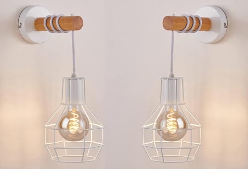 ZYGPH Aplique de Pared Industrial de Estilo Retro, Aplique de Pared Industrial, Aplique de Pared de Jaula de Metal Vintage, Aplique de Pared de Estilo rústico, candelabro único