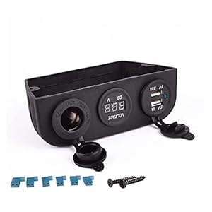Summer solstice 12-24V Waterdichte Marine DC 12V Power Socket + DC Digital Volt + Dual USB-aansluitingen Drie Gaten Tent…