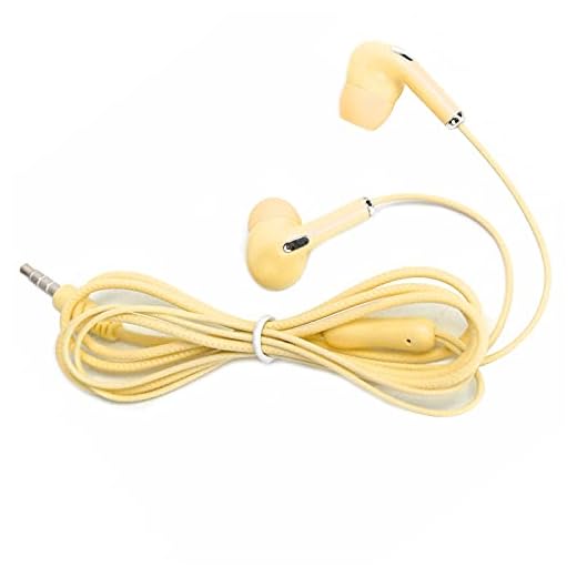 ciciglow Wired Earbuds Headphones, 3.5mm Audio Interface Earbuds Wired Noise Isolating Lightweight Earphones Support Line Control In-Ear Headphones(yellow)