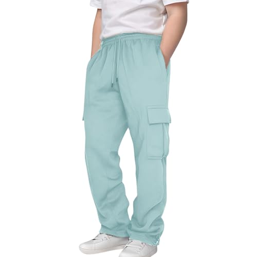 Baggy Sweatpants for Kids Boys Girls Elastic Waist Pockets Sport Casual Solid Drawstring Pants Fall Loose Preppy Kids