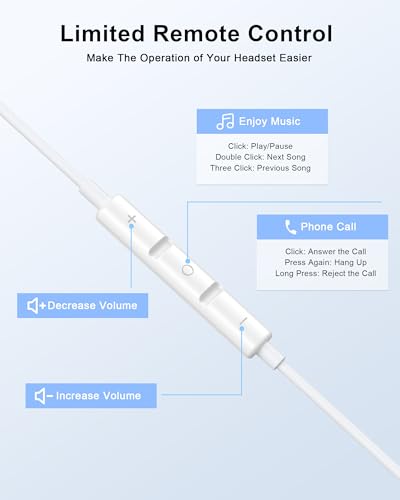 Image of Apple MFi Certified Wired Earbuds for iPhone Lightning Headphones /Earphones | 2Pack Wired Earbuds with Built-in Mic & Volume Control HiFi Stereo Nosie Reduction Earphones for iPhone 14 13 12 11 XS XR X 8