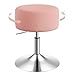 WOLTU Schminktisch Hocker, Schminkstuhl, Barhocker Rund, Höhenverstellbar, 360° Drehbar mit Verdickter Polsterung, Cord Bequemstuhl für Schminktisch, Schlafzimmer, Esszimmer, Rosa, BH409rs-1