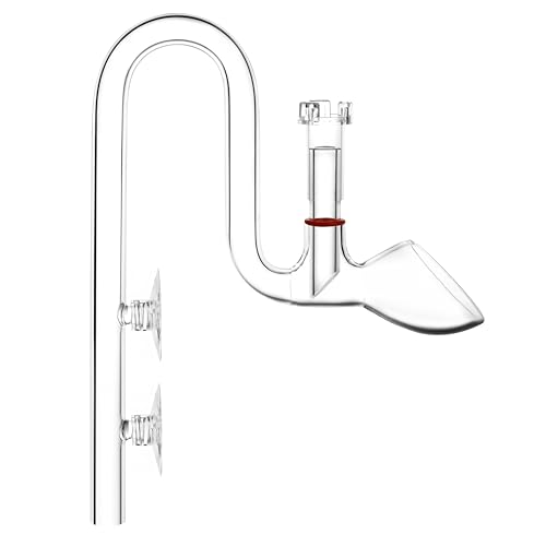 JARDLI Glass Lily Pipe Outflow with Surface Skimmer for Planted Tank Aquarium (13mm for 12/16mm (1/2'' i.d.) tubing)