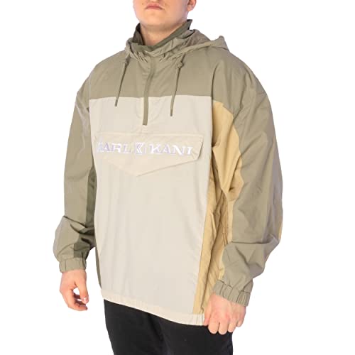 Karl Kani Herren KM221-053-1 Retro Block Windbreaker Military Green/Light...
