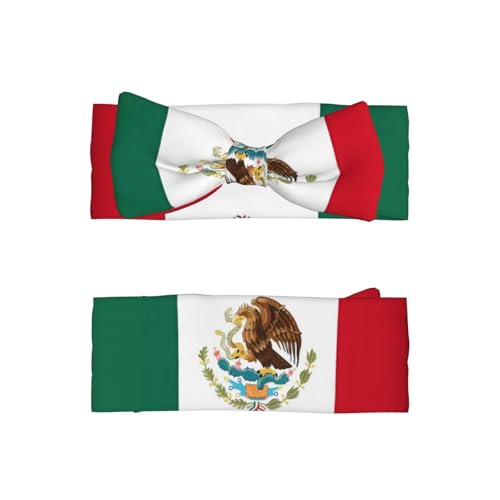 Flag of Mexico Pattern Baby Bow Headband - Delicate Hair Accessories for Newborns, Infants, Toddlers - Skin-friendly Hairband2