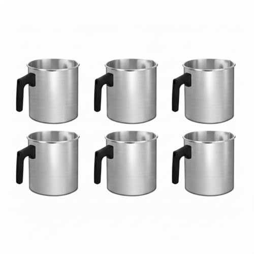 Jarra de cera para velas de 0.7 L con boquilla antigoteo y mango térmico, pack de 6