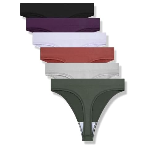 GRANKEE Women's Seamless Thong 6 Pack Cover
