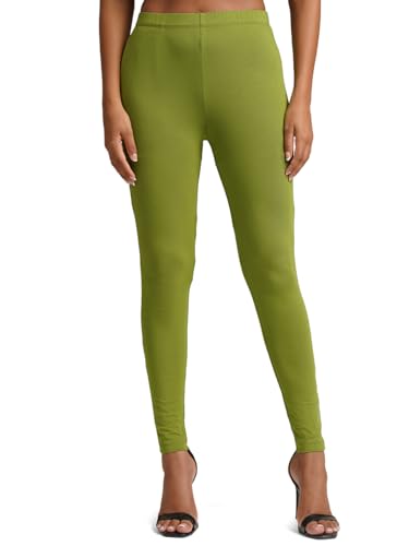 Image of ONE SKY Women Full Length Leggings | Cotton Modal Spandex Blend | High Waist Stretchable & Bio-Washed Fabric | Colour-Lock Technology | Comfortable Leggings for Women