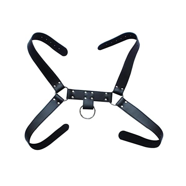 Agoky Herren Verstellbarer PU Leder Body Brust Harness Punk Gothic sexy Sklave Bandage Kostüme Party Klub Outfits – Bild 6