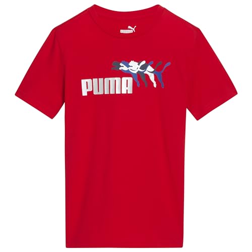 Image of Puma Boys' Short Sleeve Cotton Graphic T-Shirt, Crewneck