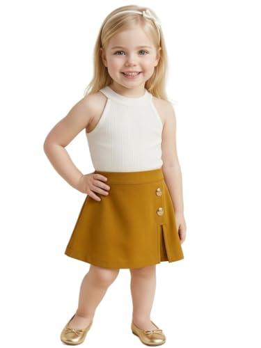 Image of A.T.U.N. (ALL THINGS UBER NICE) Girls Tank Top and Skort Set | Stylish Sleeveless 2 Piece Outfit Set for Kids | Comfortable Soft Fabric Clothing Set for Girls