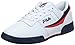 Fila Original Fitness Lea Classic Baskets pour Homme, Couleur : Blanc/Bleu Marine, 44 EU
