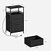 JARHETUN Night Stand Set 2 with Charging Station, 3 Drawer Nightstands with LED Lights, End Table with Outlets and USB Ports, Side Table with Open Shelf, Bedside Tables for Bedroom, Black