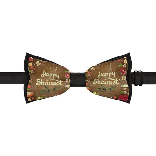 GoasNei Happy Shavuot Bow Tie for Men Adjustable Necktie Funny Tie Neck Ties for Weddings Party
